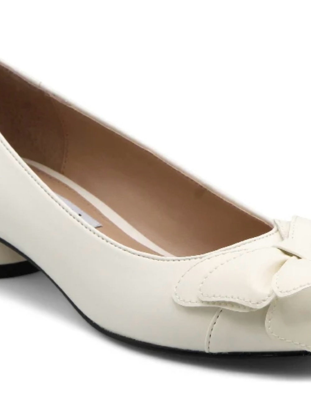 Charlies Cream Bow-Top Slip-On Flats for Kids